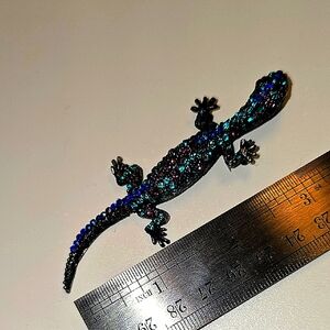 Colorful Beaded Reptile Brooch